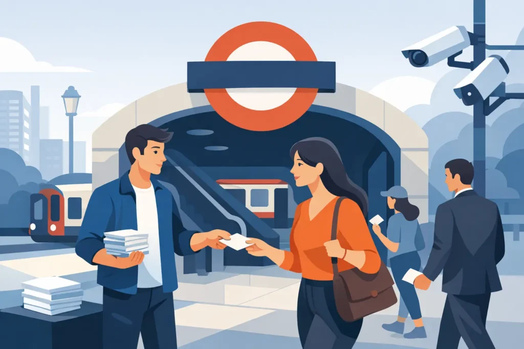 Handout Flyers Near Tube Stations Rules