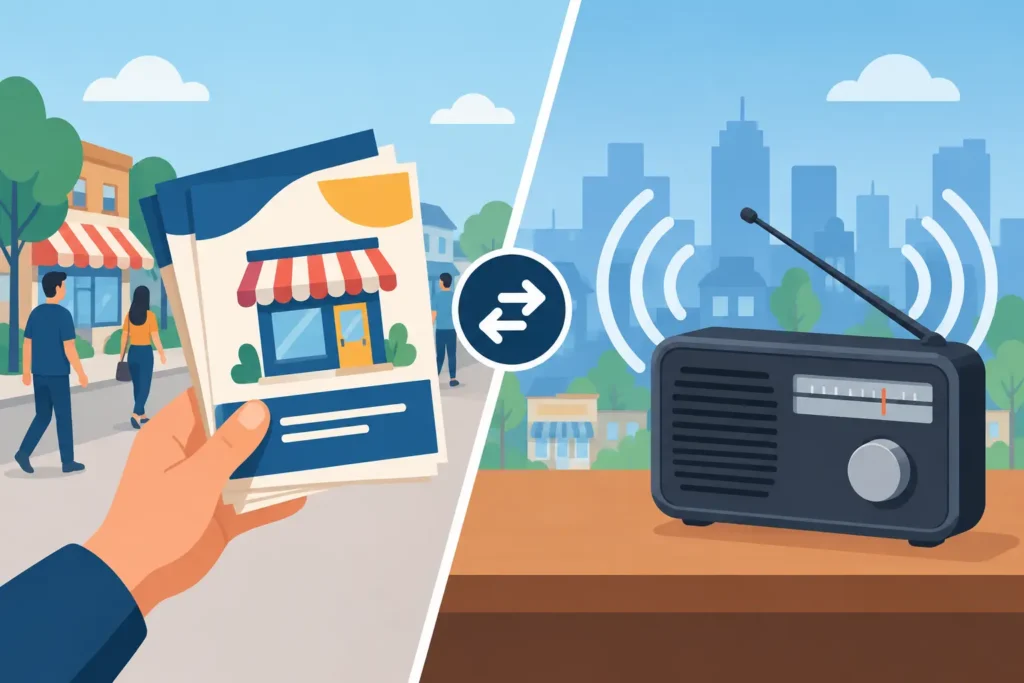 Flyers Versus Radio: Which Wins Local Reach?
